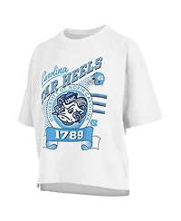 Pressbox Women's White North Carolina Tar Heels Rock Roll Slub T-Shirt