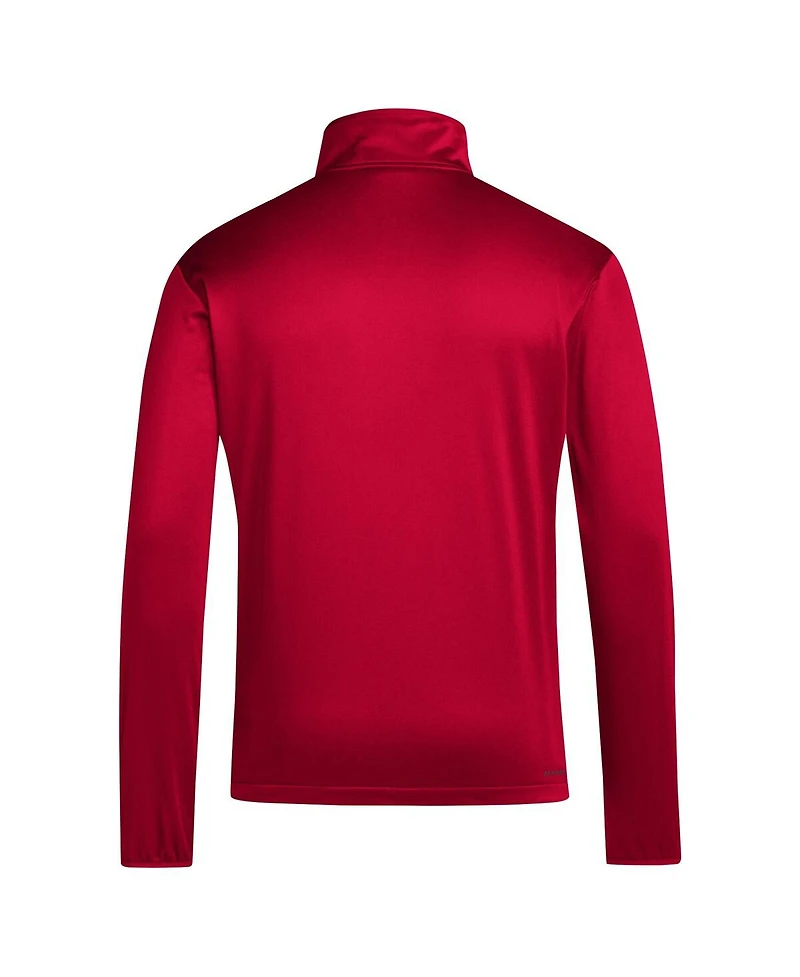 Adidas Men's Red Nc State Wolfpack Coaches Sideline Quarter-Zip Top