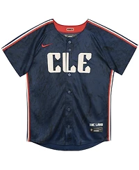 Nike Little Boys and Girls Shane Bieber Navy Cleveland Guardians 2024 City Connect Limited Jersey