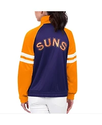 G-iii 4Her by Carl Banks Women's Purple Phoenix Suns Main Player Raglan Rhinestone Full-Zip Track Jacket