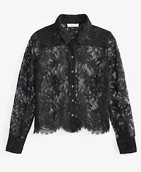 On 34th Women's Lace Button-Front Long-Sleeve Shirt, Created for Macy's