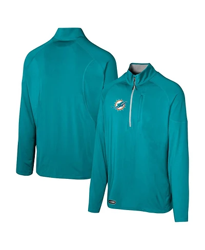 Outerstuff Men's Aqua Miami Dolphins Grind Iron Quarter-Zip Top