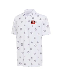 Antigua Men's White Cincinnati Bengals Fireworks Polo