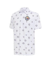 Antigua Men's White Pittsburgh Steelers Fireworks Polo