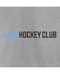 Fanatics Men's Heather Gray Utah Hockey Club Wordmark Logo Fleece Pullover Hoodie