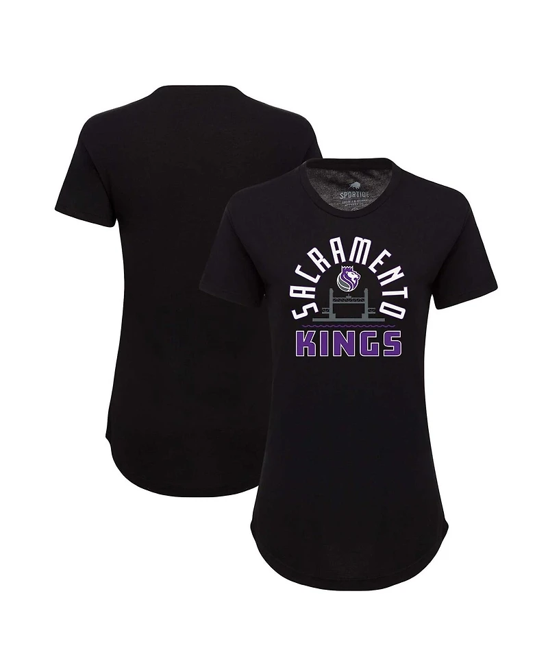 Sportiqe Women's Black Sacramento Kings Phoebe Super Soft Tri-Blend T-Shirt