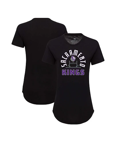 Sportiqe Women's Black Sacramento Kings Phoebe Super Soft Tri-Blend T-Shirt