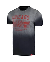Sportiqe Men's and Women's Black Chicago Bulls Bingham Sun-Fade T-Shirt
