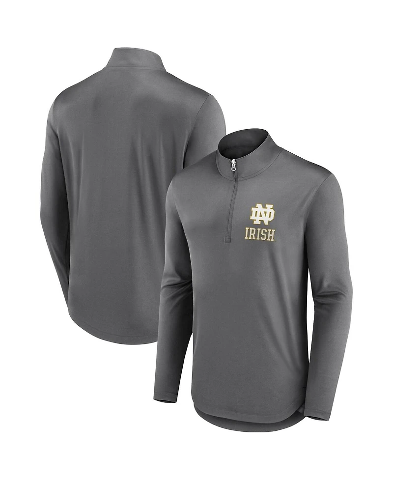 Fanatics Men's Gray Notre Dame Fighting Irish Tough Minded Quarter-Zip Top