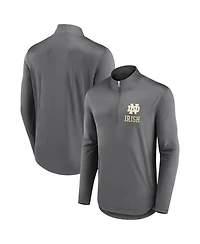Fanatics Men's Gray Notre Dame Fighting Irish Tough Minded Quarter-Zip Top