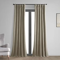 Half Price Drapes Warm Taupe Thermal Cross Linen Weave Blackout Curtain