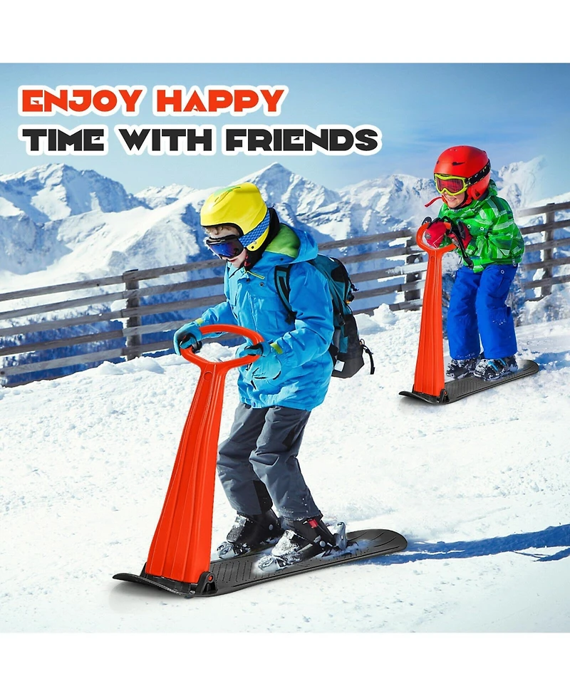 Skonyon 1-Rider Snow Scooter with Grip Handle-Red