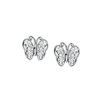 Bling Jewelry Small Animals Nature Garden Insects Filigree Butterfly Stud Earrings Sterling Silver