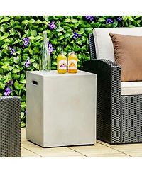 Skonyon Propane Tank Cover Hideaway Table for Standard 20 Pounds Propane Tank-Gray
