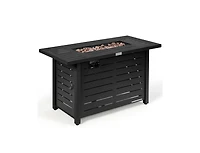 Skonyon 42 Inch 60 000 Btu Rectangular Propane Fire Pit Table with Waterproof Cover