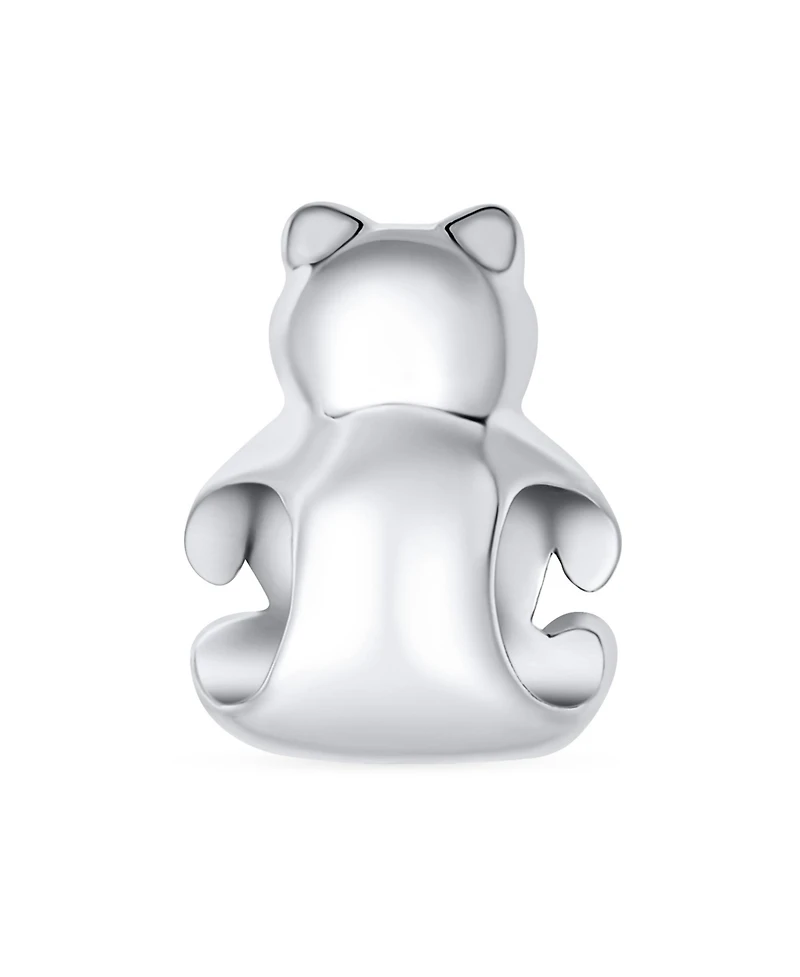 Bling Jewelry Stuff Animal Teddy Bear Charm Bead Daughter Sterling Silver Mop Heart Accent Fits European Bracelet