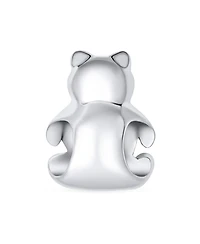 Bling Jewelry Stuff Animal Teddy Bear Charm Bead Daughter Sterling Silver Mop Heart Accent Fits European Bracelet
