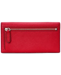 Lauren Ralph Crosshatch Leather Slim Snapped-Closure Wallet