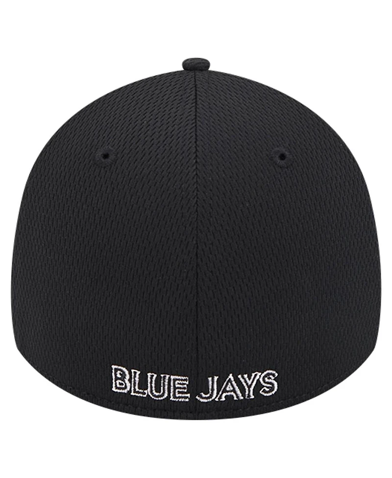 New Era Men's Black Toronto Blue Jays Active Dash Mark 39THIRTY Flex Hat