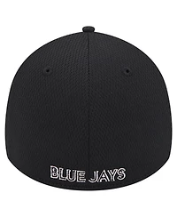 New Era Men's Black Toronto Blue Jays Active Dash Mark 39THIRTY Flex Hat