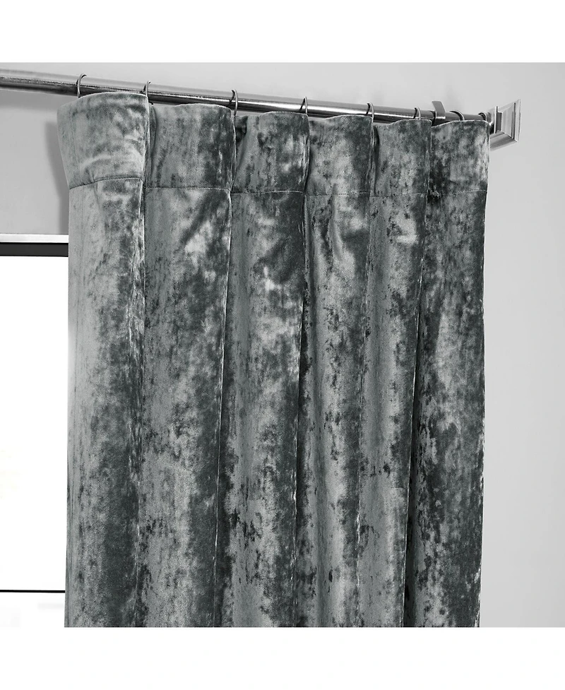 Half Price Drapes Stone Grey Lush Crush Velvet Room Darkening Curtain