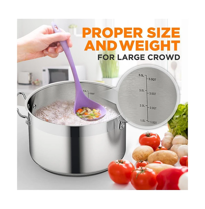 NutriChef Stainless Steel Cookware Stock Pot - 5 Quart, Heavy Duty Induction Pot, Soup Pot With Stainless Steel Lid