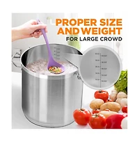 NutriChef Stainless Steel Cookware Stockpot - Quart, Heavy Duty Induction Pot