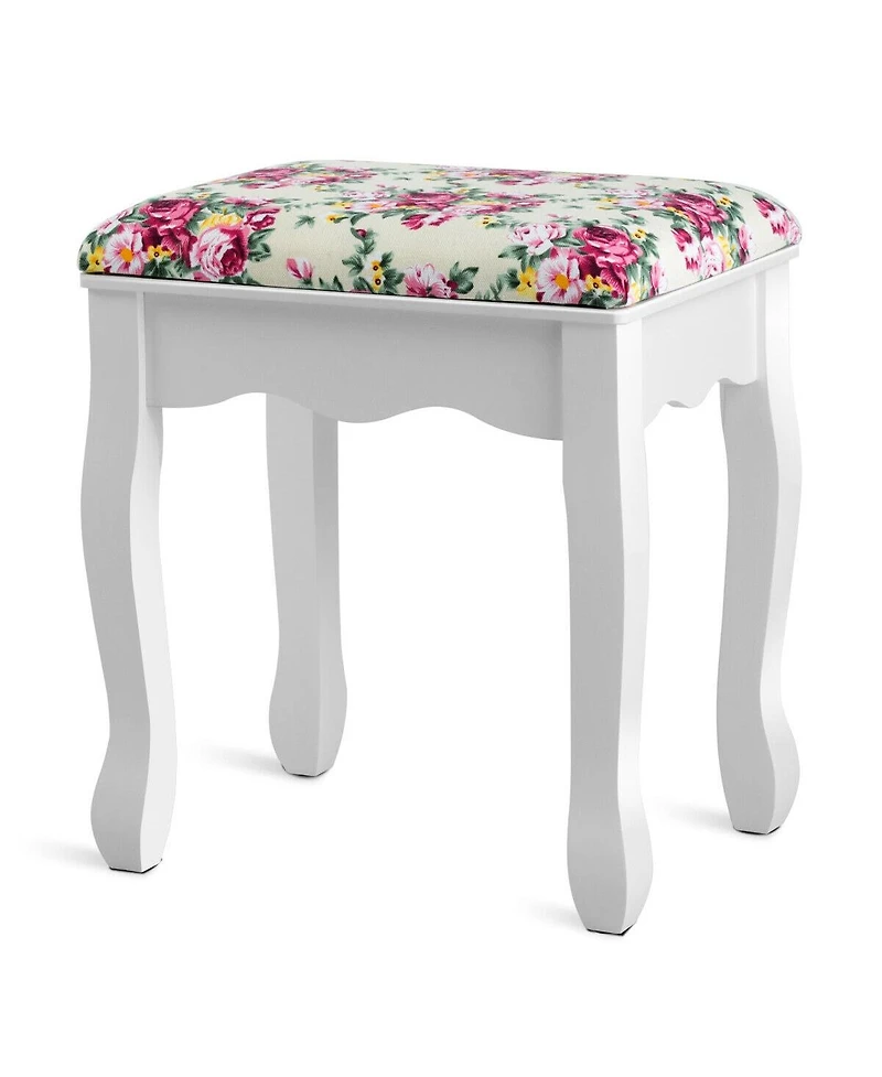 Sugift Makeup Vanity Table Set with 360° Pivoted Round Mirror