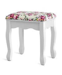 Sugift Makeup Vanity Table Set with 360° Pivoted Round Mirror