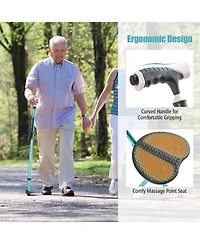 Givimo Lightweight Adjustable Folding Cane Seat with Light-Black