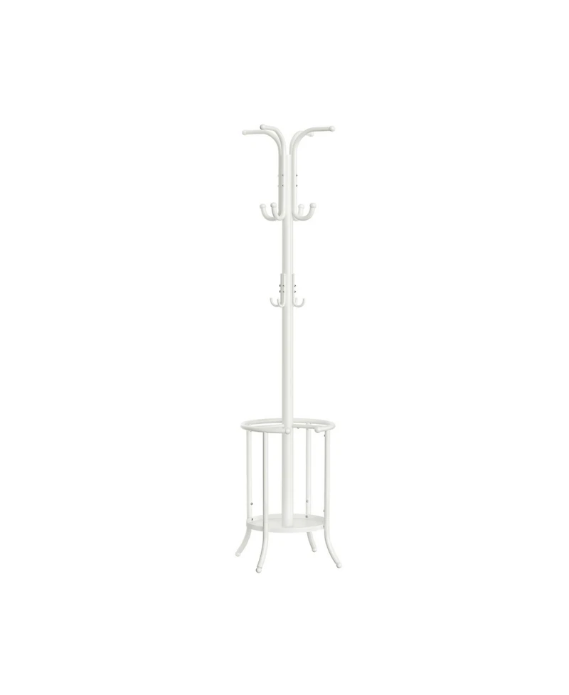 Slickblue Freestanding Metal Coat Rack in Pearl White – Elegant and Functional Entryway Accessory