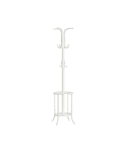 Slickblue Freestanding Metal Coat Rack in Pearl White – Elegant and Functional Entryway Accessory