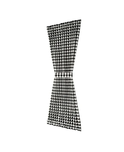 Kate Aurora Plaid Country Farmhouse French Door Curtain Panel With Matching Tieback - 54W x 40L, Yellow