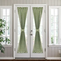 Kate Aurora Plaid Country Farmhouse French Door Curtain Panel With Matching Tieback