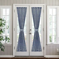 Kate Aurora Plaid Country Farmhouse French Door Curtain Panel With Matching Tieback