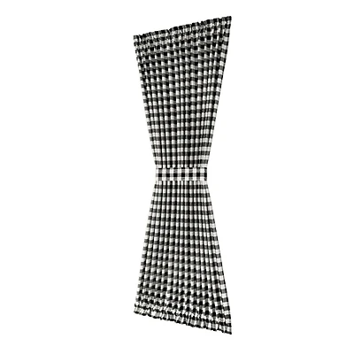 Kate Aurora Plaid Country Farmhouse French Door Curtain Panel With Matching Tieback
