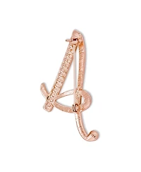 Bling Jewelry Large Statement Abc Pave Crystal Letters Alphabet Initial Scarf Lapel Pin Brooch Rose Gold Plated
