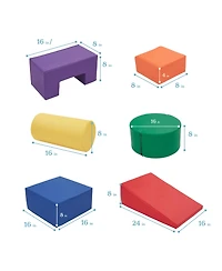 ECR4Kids SoftZone Crawl and Climb Playtime Playset, Earthtone, 6-Piece