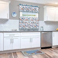 Kate Aurora Coastal Living Nantucket Seashells Complete Kitchen Curtain Tier & Valance Set