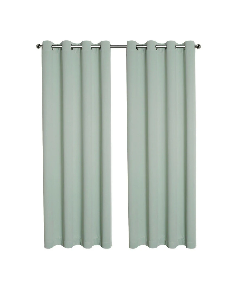 Kate Aurora Hotel Living 2 Pack 100% Blackout Grommet Top Sage Green Curtain Panels - 50 in. W x 90 in. L, Sage Green