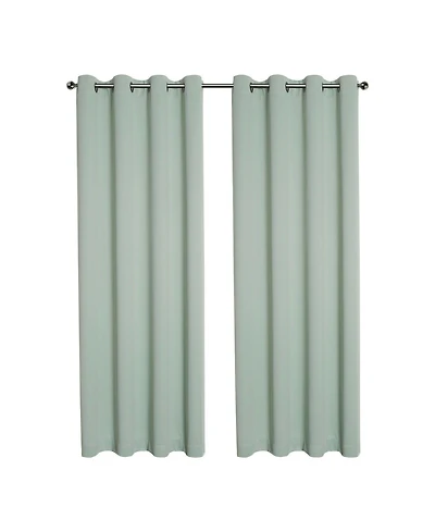 Kate Aurora Hotel Living 2 Pack 100% Blackout Grommet Top Sage Green Curtain Panels - 50 in. W x 90 in. L, Sage Green