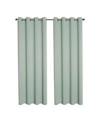Kate Aurora Hotel Living 2 Pack 100% Blackout Grommet Top Sage Green Curtain Panels - 50 in. W x 90 in. L, Sage Green