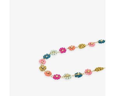 Ink + Alloy Amanda Multi Color Flowers Beaded Necklace