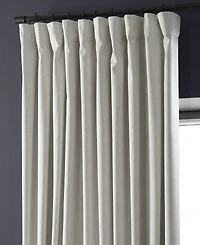 Half Price Drapes Warm White Extra Wide Performance Linen Hotel Blackout Curtain