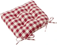 Kate Aurora Country Living Gingham Plaid Checkered Farmhouse Chair Cushion Pads