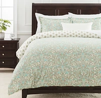 Chanasya Premium Damask Sage Duvet Cover Set - Duvet Cover (90” x 90”) & 1 Pillow Sham (20” x 26”)