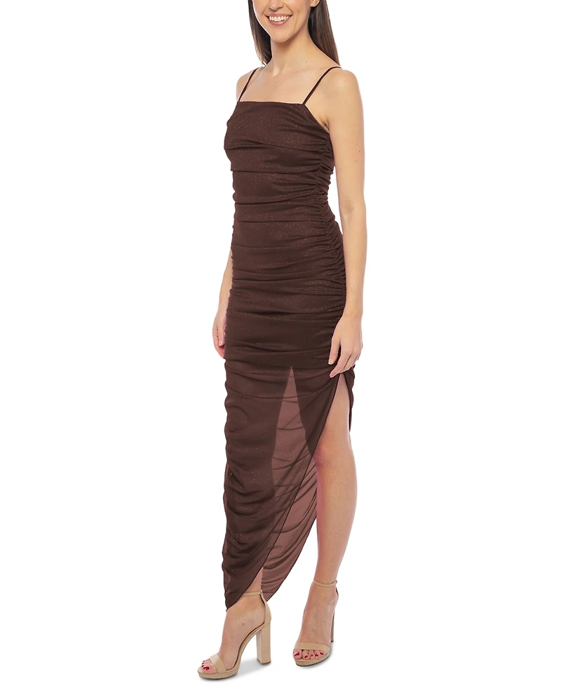 Jump Juniors' Glitter Bodycon Asymmetrical-Hem Dress