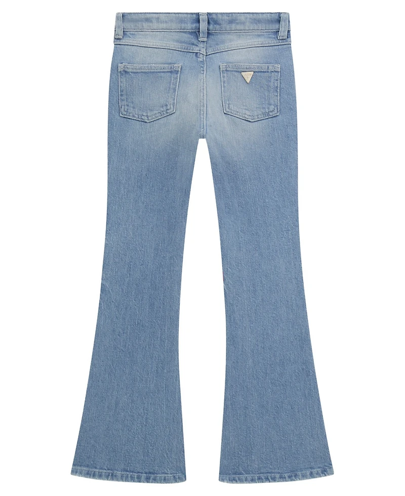 Guess Big Girls Denim Flare with All-Over Heat Seal Pearls Pants