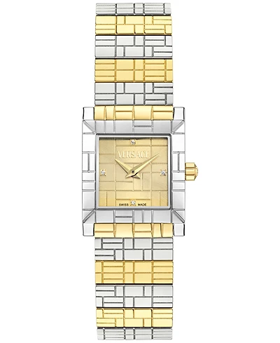 Versace Women's Swiss Mosaic Two-Tone Stainless Steel Bracelet Watch 22mm