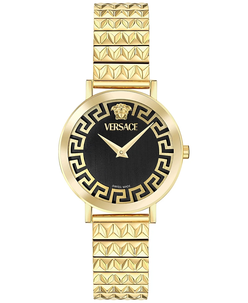 Versace Women's Swiss Daedalus Gold Ion Plated Stainless Steel Bracelet Watch 35mm